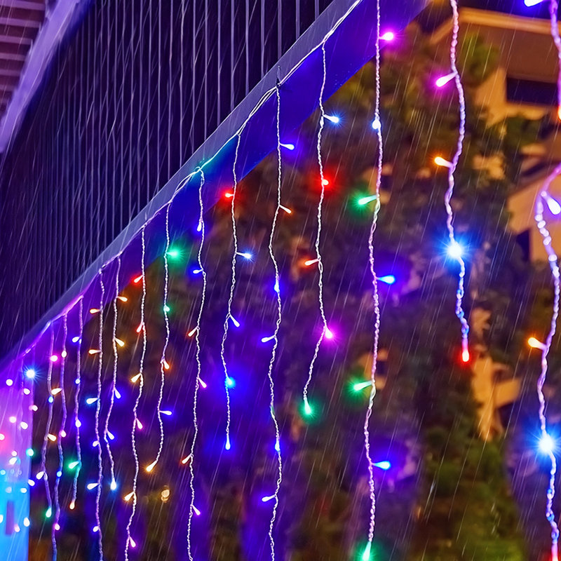 1500cm LED Solar Powered 600 - Bulb Cord String Light, Multicolor