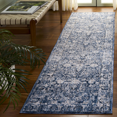Tapis bleu marine / ivoire Currey