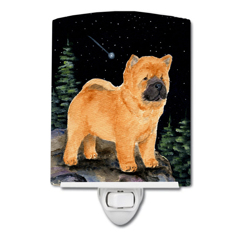 Starry Chow Chow Ceramic Night Light