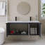 Meuble-lavabo mural simple avec plateau en résine intégré blanc-2022597304