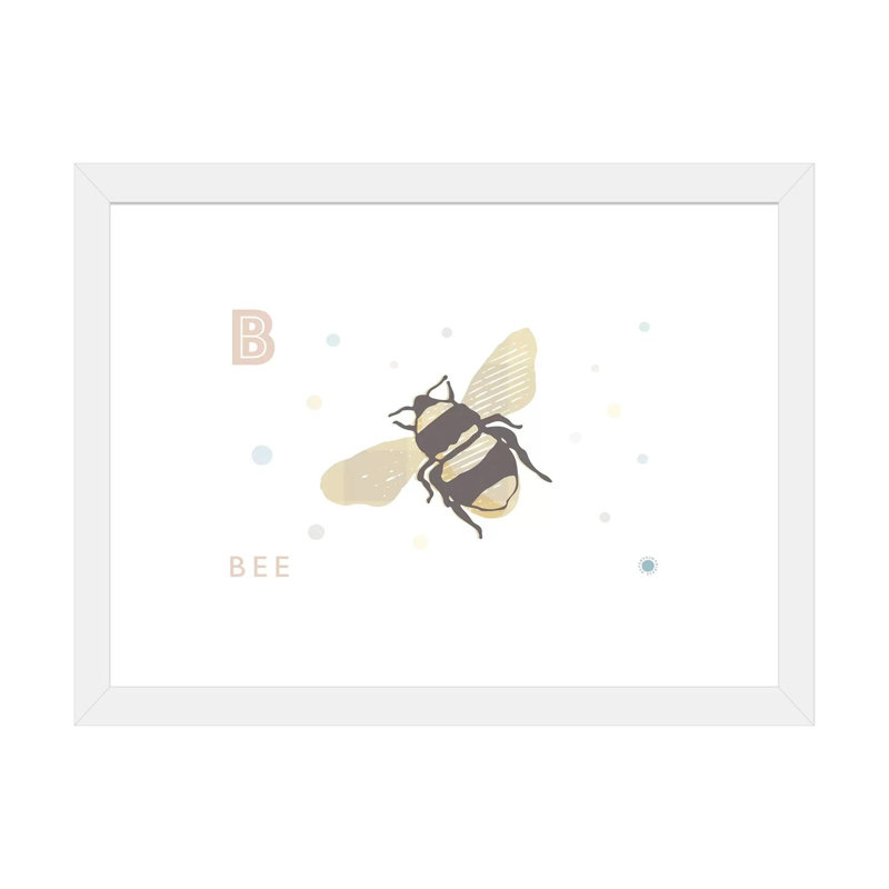 «B Is for Bee» - impression, Blanc, H 24 po x l 32 po x P 1 po, Papier encadré blanc
