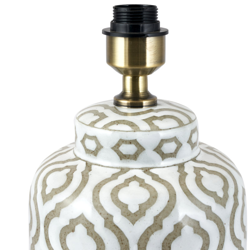Ceramic Table Lamp, 19.68" H x 11.81" W x 11.81" D, Brown, Beige