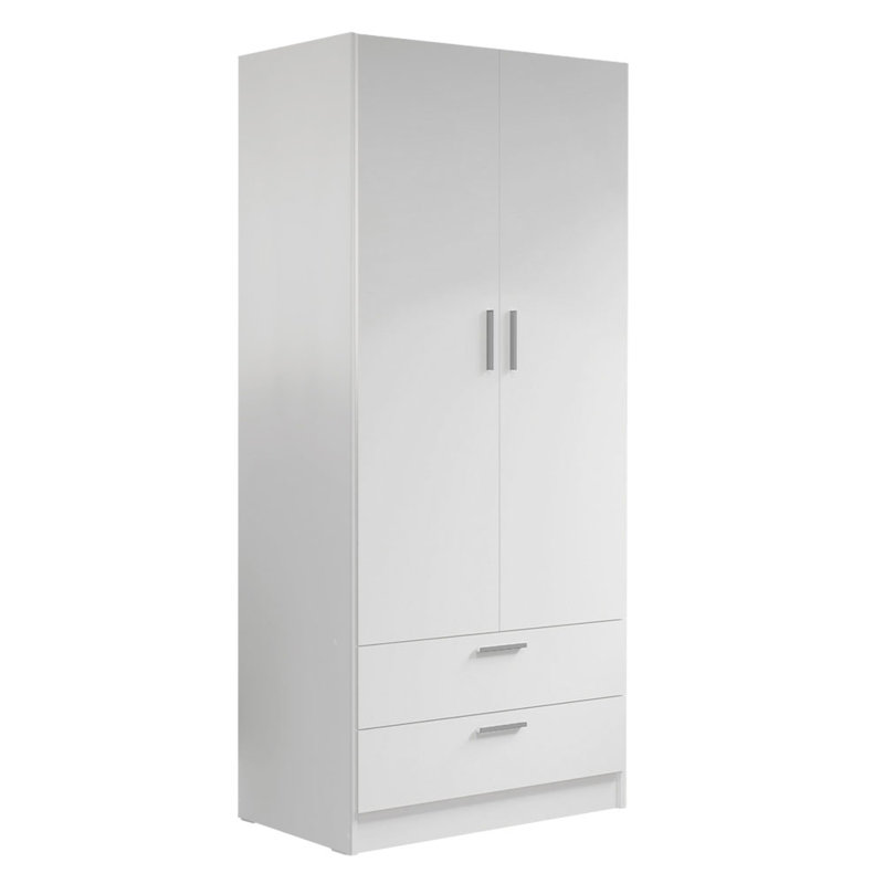 Armoire de rangement à 2 portes et 2 tiroirs Latitude Run® avec tablette et espace de suspension Armoire en bois L 31 po