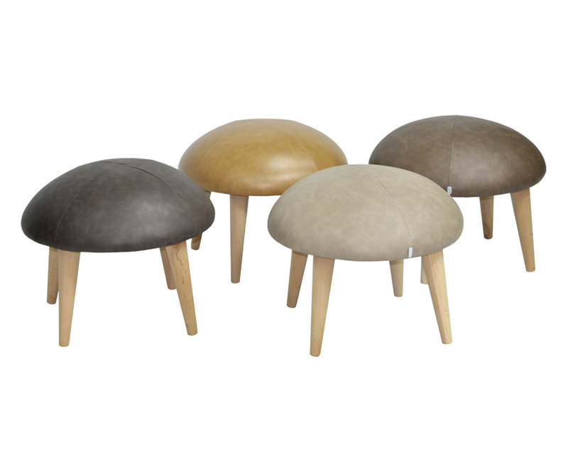 Solid + Manufactured Wood Accent Stool, Dark grey