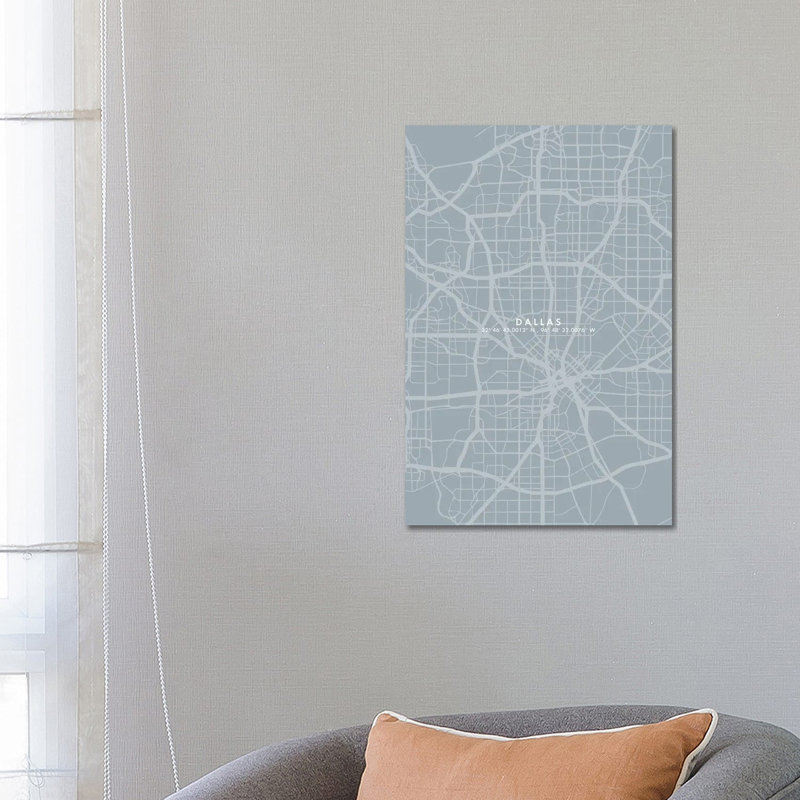 Dallas City Map - Wrapped Canvas Print, 66.04 cm H x 45.72 cm W