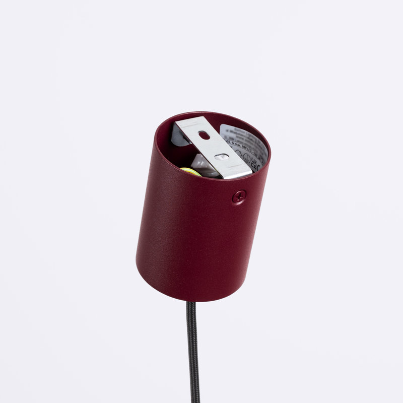 Aura 1 - Light Brushed Nickel Pendant, Burgundy