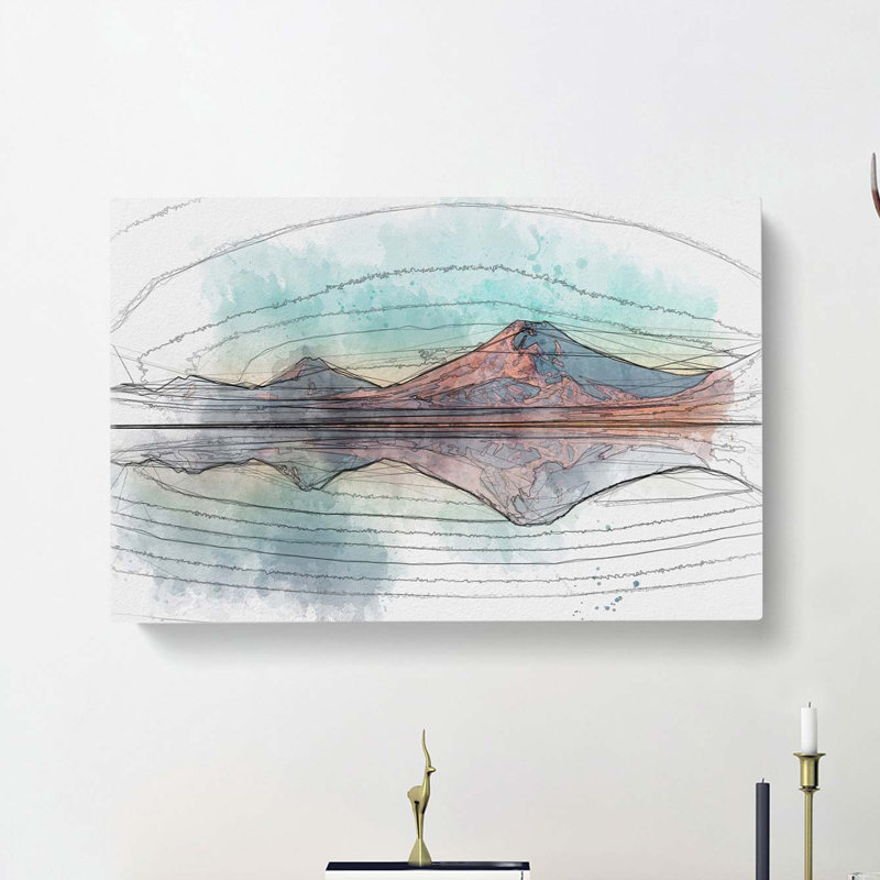 Reflection Upon A Lake In Chile In Abstract - Wrapped Canvas Print, 35cm H x 50cm W x 3cm D