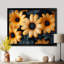 Monochromes jaunes et noirs, soufflage III - marguerites, impression d'art mural-253143067-253143054