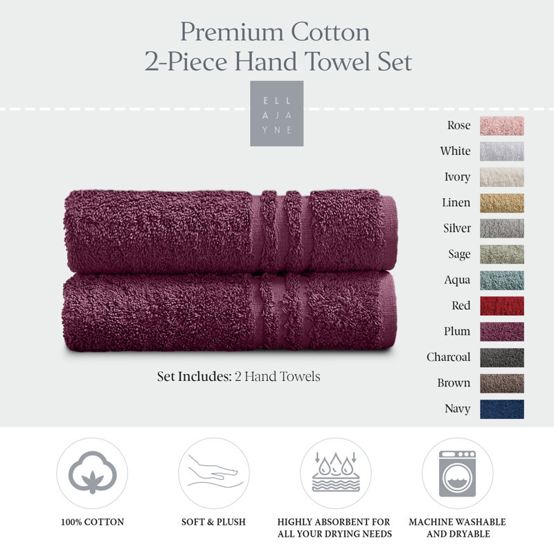 Cotton Body Towel (Set of Two), Plum