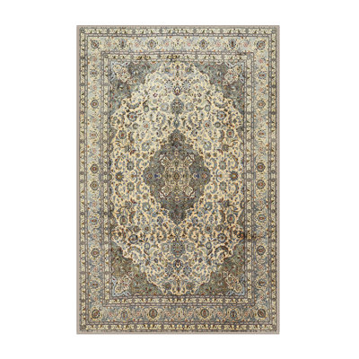 Tapis traditionnel vert / beige Greenacres