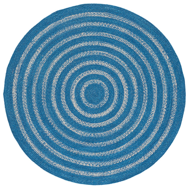 Braided Hand Woven No Pattern Indoor Rug, 5'-0" x 5'-0" Round