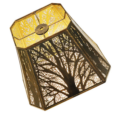 Abat-jour cloche en métal ALUCSET, grand abat-jour en métal (7 + 9) x 10,25 x 16,25 po, abat-jour de remplacement pour lampe sur pied et lampes de table, abat-jour bronze antique et doré, monture Spider