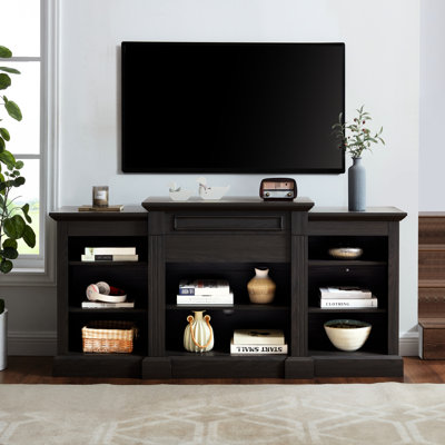 Grey Console Table For Media Use, 65.73"W*17"D*32.48"H, Has Generous Storage, Fits 65'' Tv, Adjustable Shelves Spacious Screen, Shelf Options
