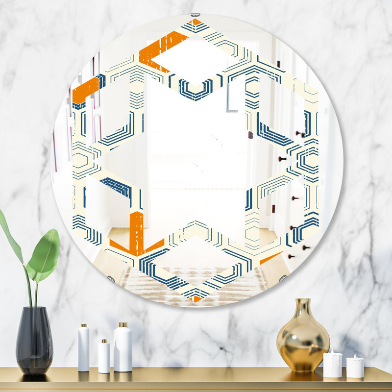 Miroir mural hexagonal Hexagon Star, H 31,5 po x l 23,7 po