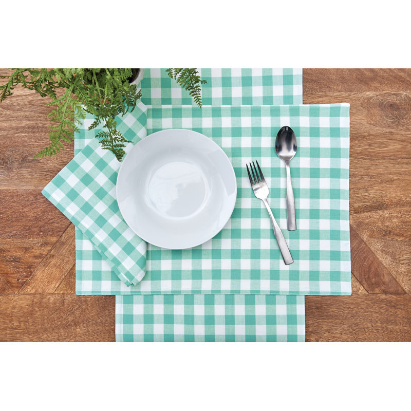 Rolaine Ashford Cotton Table Runner, Turquoise