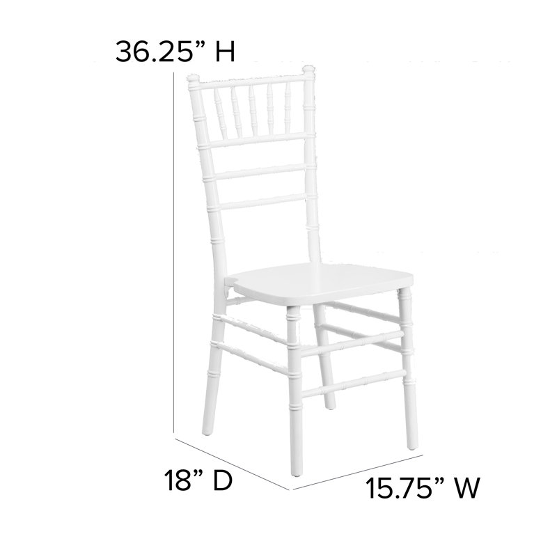 White Wooden Armless Chiavari Dining Chairs (Set of 2)