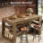Bar Table, 63-Inch Counter Height Pub Table, Rectangular Wooden Kitchen Dining Furniture with Storage Shelves for Dining Room, Home Bar, Living Room (Rustic Brown)