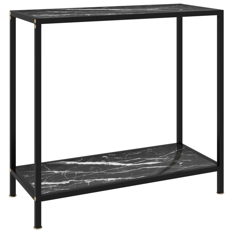 Cavallo Glass Top Console Table, 75 H x 80 W x 35 D cm, Black