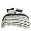 Lit double / grand lit - 7 pièces à rayures, microfibre, chaleureuse et exquise, rehausse la beauté de la chambre à coucher pour le lit, tendance, ajoute de l'élégance à