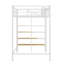 Lit mezzanine simple en métal avec tablette supérieure et échelle de rangement latérale-118726666
