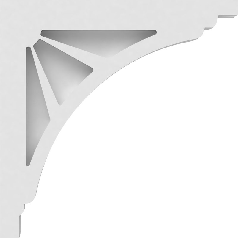 1 corbeau en PVC de qualité architecturale Stanford de l 7/8 po x P 12 po x H 12 po, H 12 po x l 12 po x P 1,875 po