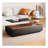 Modern Black Rectangular LED Lights Coffee Table With 2 Drawers In 47.2"-437799137