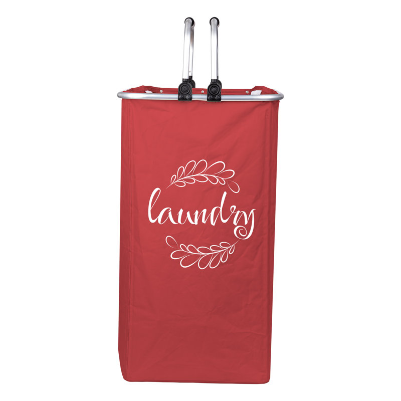 Panier à linge en tissu avec poignées, Rouge