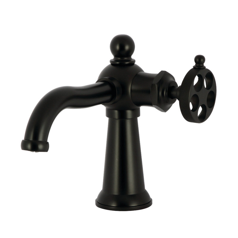 Robinet de salle de bain monotrou avec drain Wendell, Noir mat
