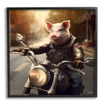 " Pig Riding Motorcycle " by Roozbeh
