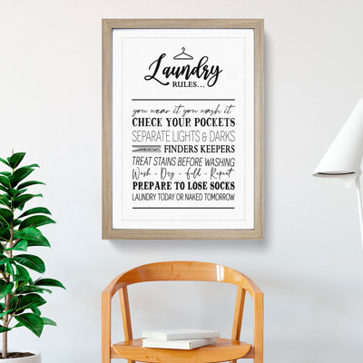 Laundry Rules - Framed Print
