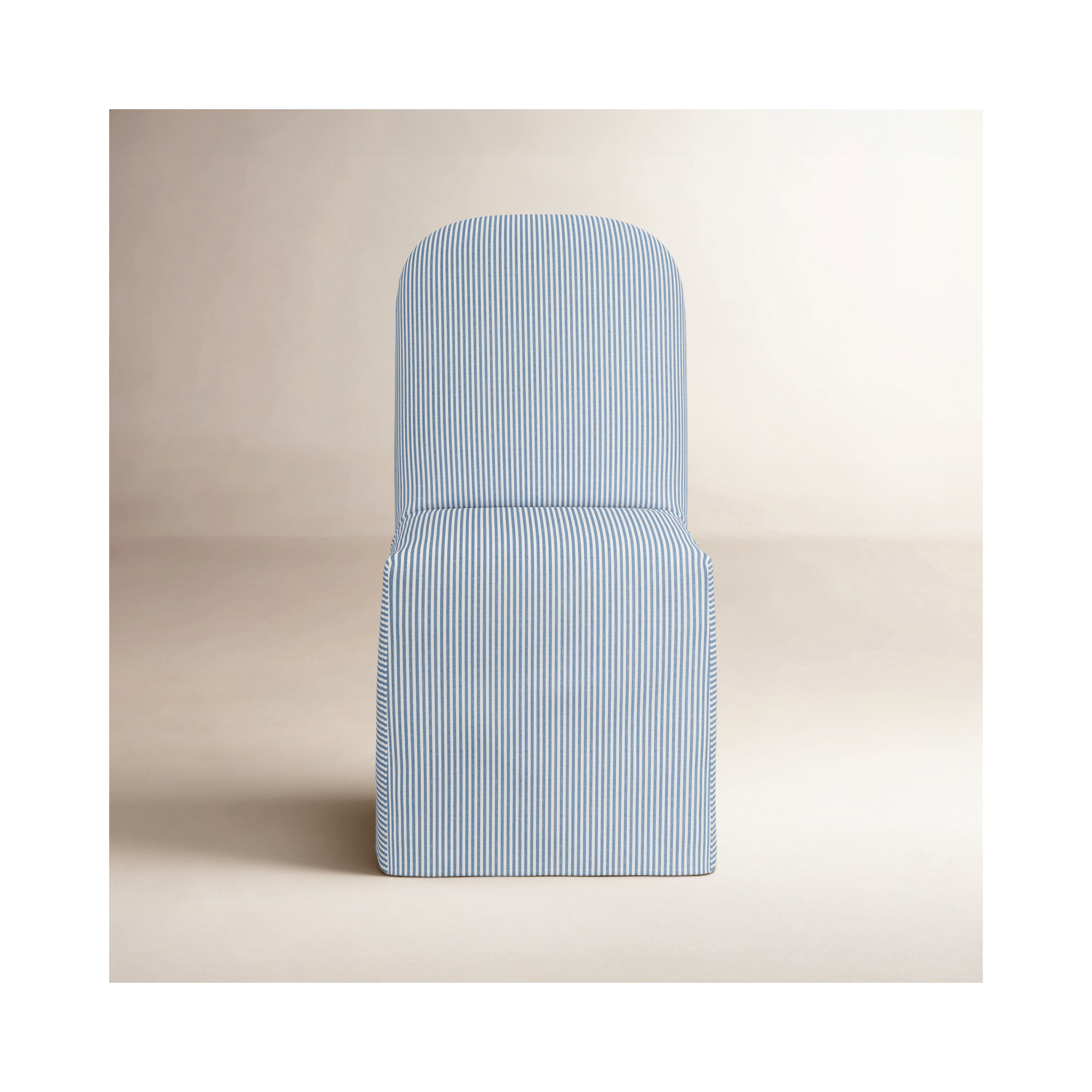 Maggie Slipcover Dining Chair, Prep Stripe Blue