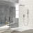 Lsi 12-inch Square Shower System With Adjustable Slide Bar, Wall Mounted, Dual Shower Heads, Rough-in Valve, Brushed Nickel, Stainless Steel,