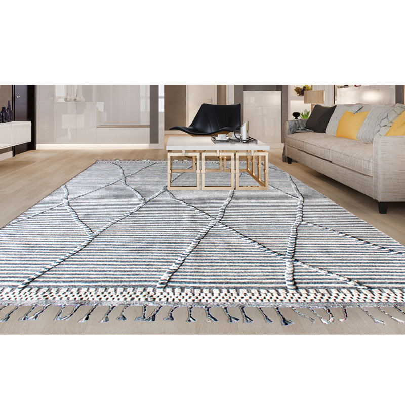 Moroccan Striped Area Rug, Rectangle 10' x 14'