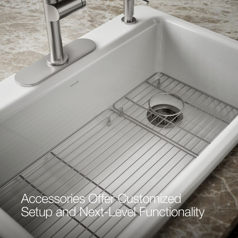Riverby 33" Top-Mount Single-Bowl Kitchen Sink, White, 4 hole