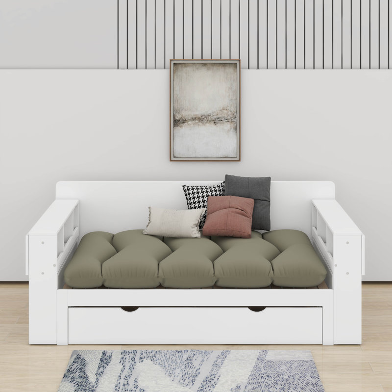 Full Size Daybed With Desk,Drawers And Table, White, Full
