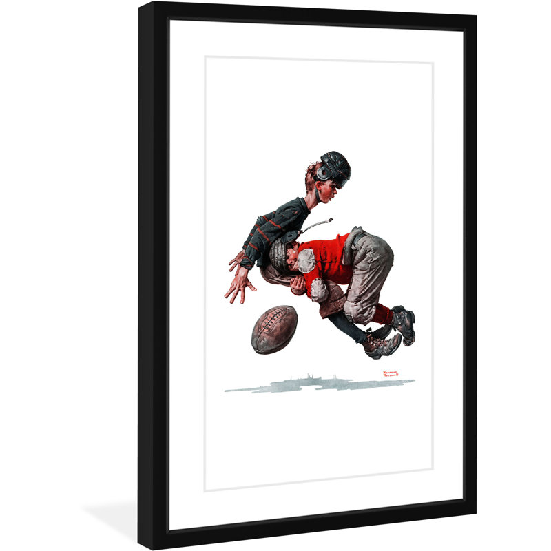 Fumble par Norman Rockwell - Impression sur papier, H 24 po x l 16 po x P 1,5 po