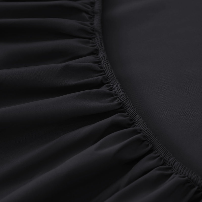 Super Soft Extra Deep Pocket Microfiber Brushed Fitted Sheet, Black, Kingsize (5')