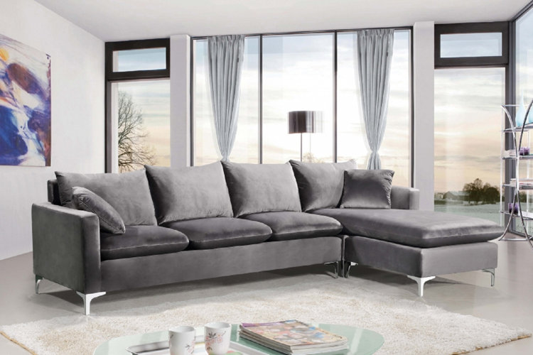Adedapo 110" Wide Velvet Reversible Sofa & Chaise