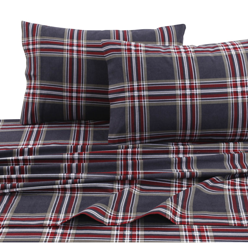 Heritage Plaid 100% Cotton Plaid Sheet Set, Queen Sheet Set + Fitted Sheet + 2 Pillowcases