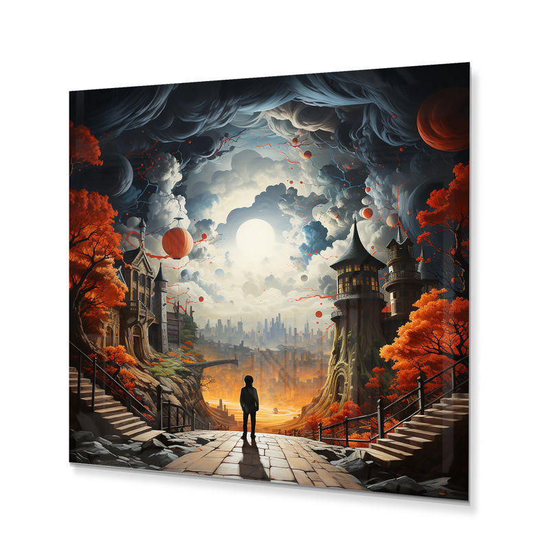 Sci Fi Odyssey City III - impression sans cadre sur métal, H 16 po x l 16 po x P 1 po