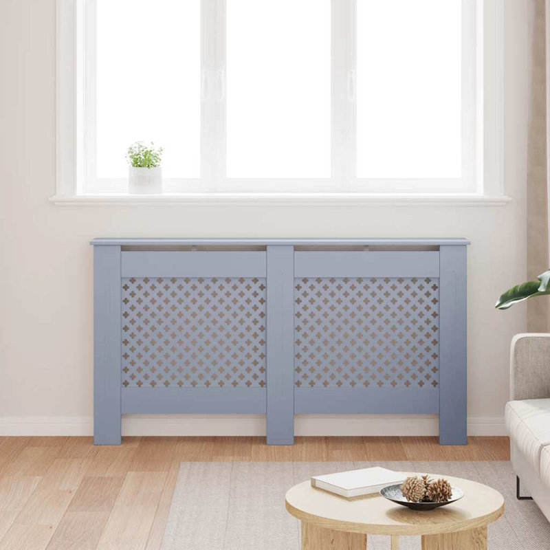 Housse de radiateur en bois aggloméré anthracite 59,8 x 7,5 x 32,1 po, Anthracite, 32.1" H x 59.8" W x 7.5" D