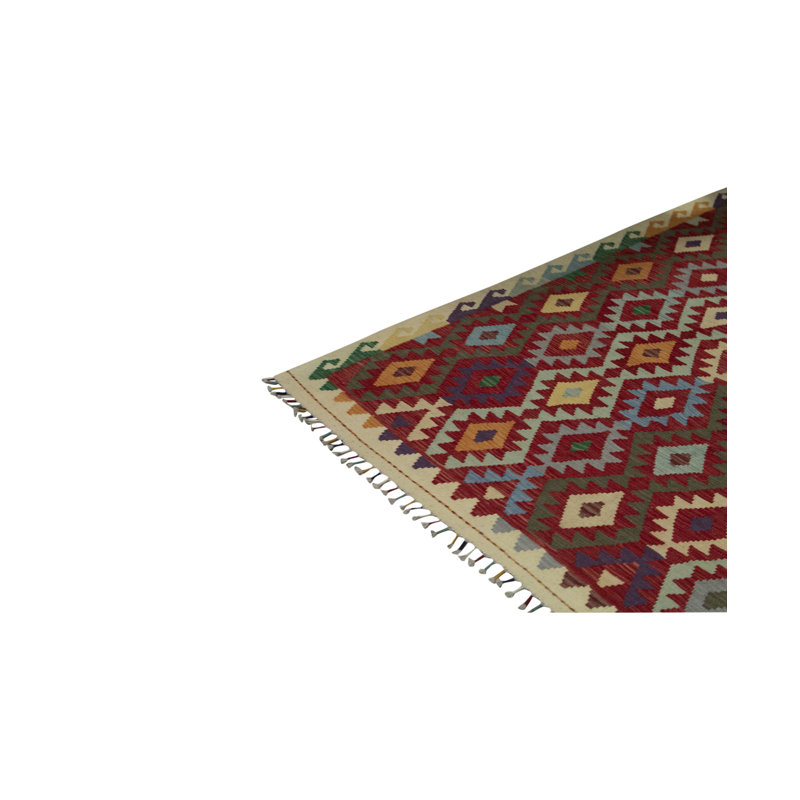 Afghan Wool Geometric Area Rug