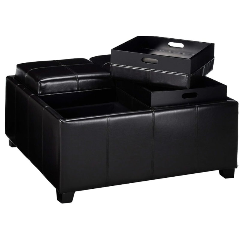 Rangement caché en chocolat - 35 x 35 x 19 po, bien conçu avec compartiment