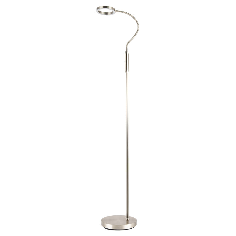 140cm LED Traditional Floor Lamp, Silver, Satin Nickel