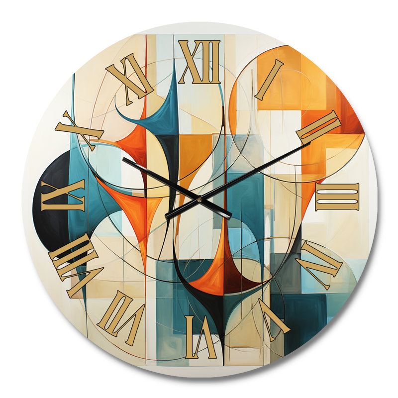 Horloge murale orange Mid-Century Harmony, Médium