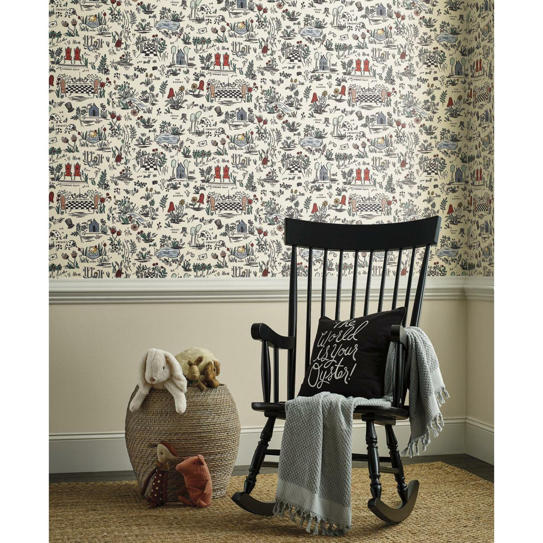 Wonderland 20' L x 27" W Peel and Stick Wallpaper Roll Rifle Paper Co.