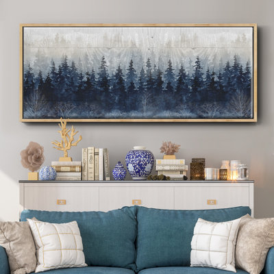 Misty Indigo Forest - toile encadrée