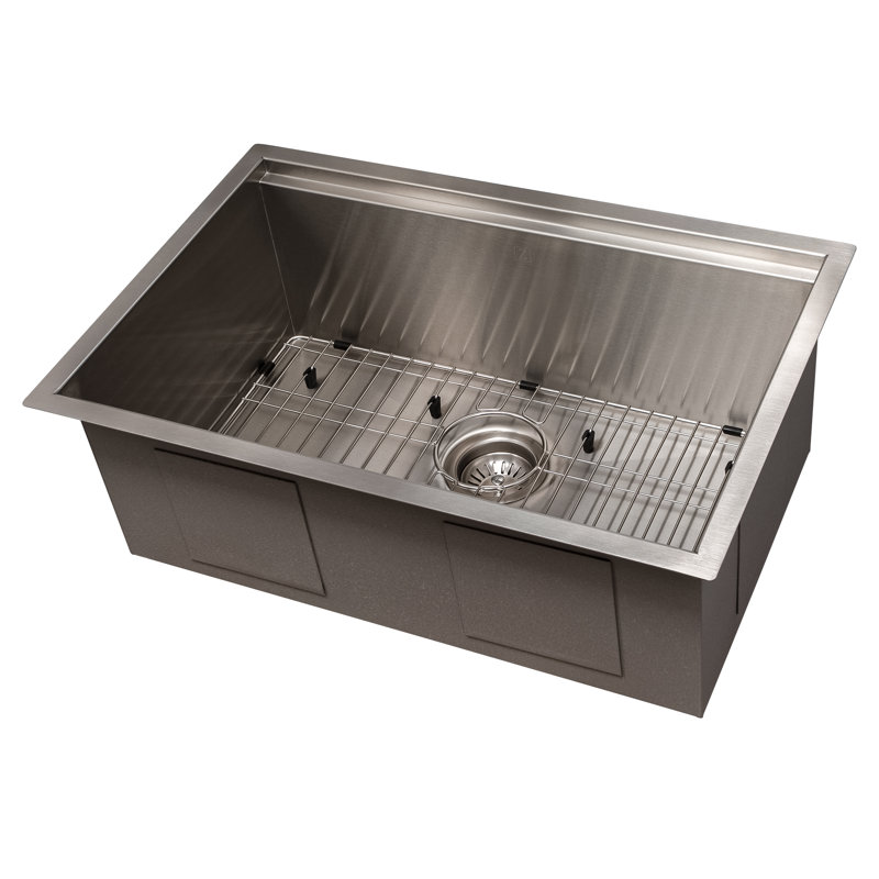 Garmisch Stainless Steel 27" L x 18" W Undermount Kitchen Sink with Basket Strainer