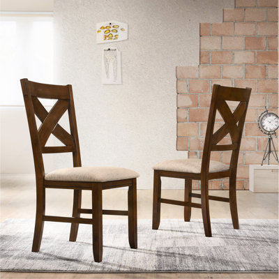 Chaises de salle à manger en bois massif Karven, ensemble de 2