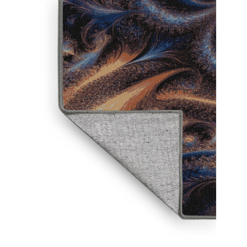 Machine Washable Space Purple Area Rug, Rectangle 8' x 12'